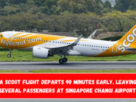 A Scoot flight departs 90 minutes early, leaving several passengers at Singapore Changi Airport.