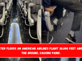 Water floods an American Airlines flight 30,000 feet above the ground, causing panic.