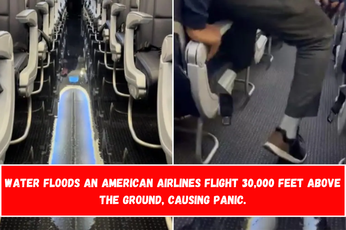 Water floods an American Airlines flight 30,000 feet above the ground, causing panic.