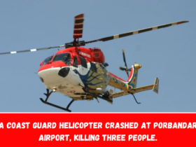 A Coast Guard helicopter crashed at Porbandar Airport, killing three people.