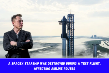 A SpaceX starship was destroyed during a test flight, affecting airline routes