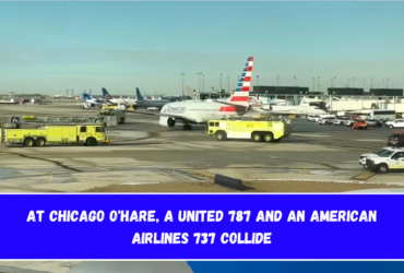 At Chicago O'Hare, a United 787 and an American Airlines 737 collide