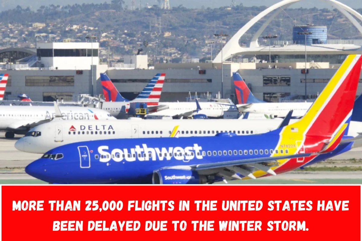 More than 25,000 flights in the United States have been delayed due to the winter storm.