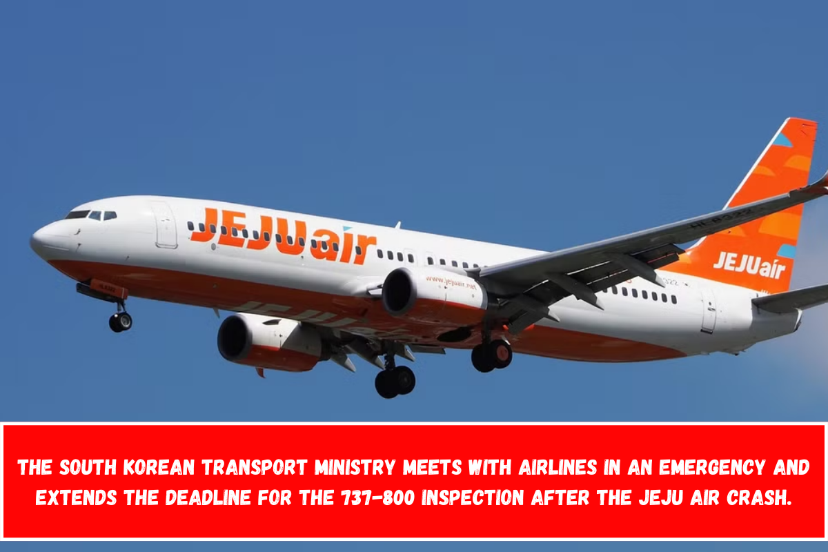 The South Korean Transport Ministry meets with airlines in an emergency and extends the deadline for the 737-800 inspection after the Jeju Air crash.