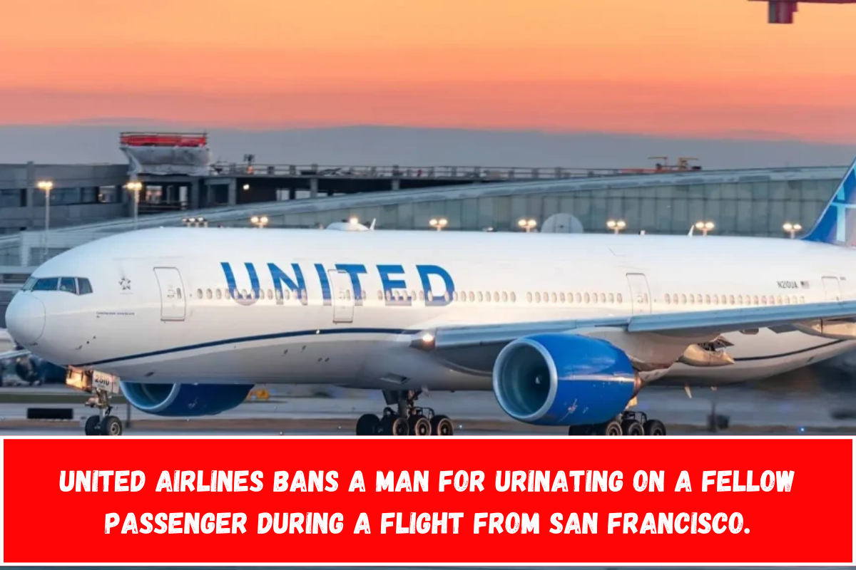 United Airlines bans a man for urinating on a fellow passenger during a flight from San Francisco.