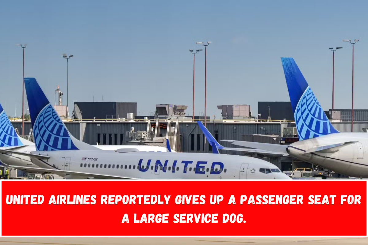 United Airlines reportedly gives up a passenger seat for a large service dog.