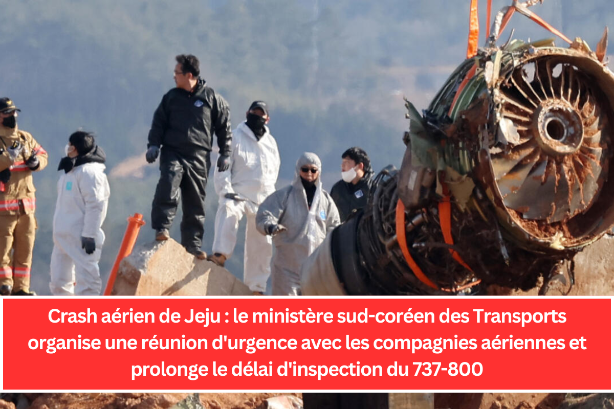 Crash aérien de Jeju : le ministère sud-coréen des Transports organise une réunion d'urgence avec les compagnies aériennes et prolonge le délai d'inspection du 737-800