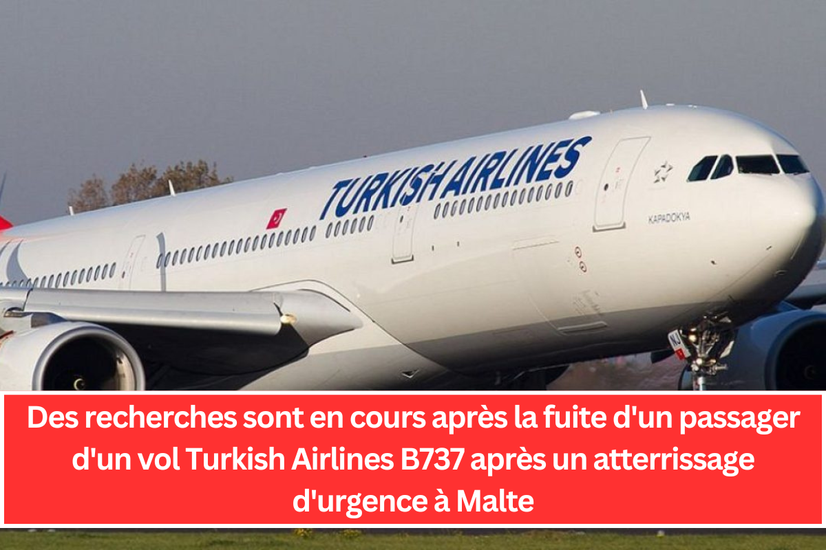 Des recherches sont en cours après la fuite d'un passager d'un vol Turkish Airlines B737 après un atterrissage d'urgence à Malte