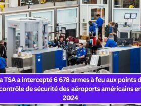 La TSA a intercepté 6 678 armes à feu aux points de contrôle de sécurité des aéroports américains en 2024