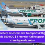 Le ministère américain des Transports inflige une amende de 650 000 $ à Frontier Airlines pour « retards chroniques de vols »