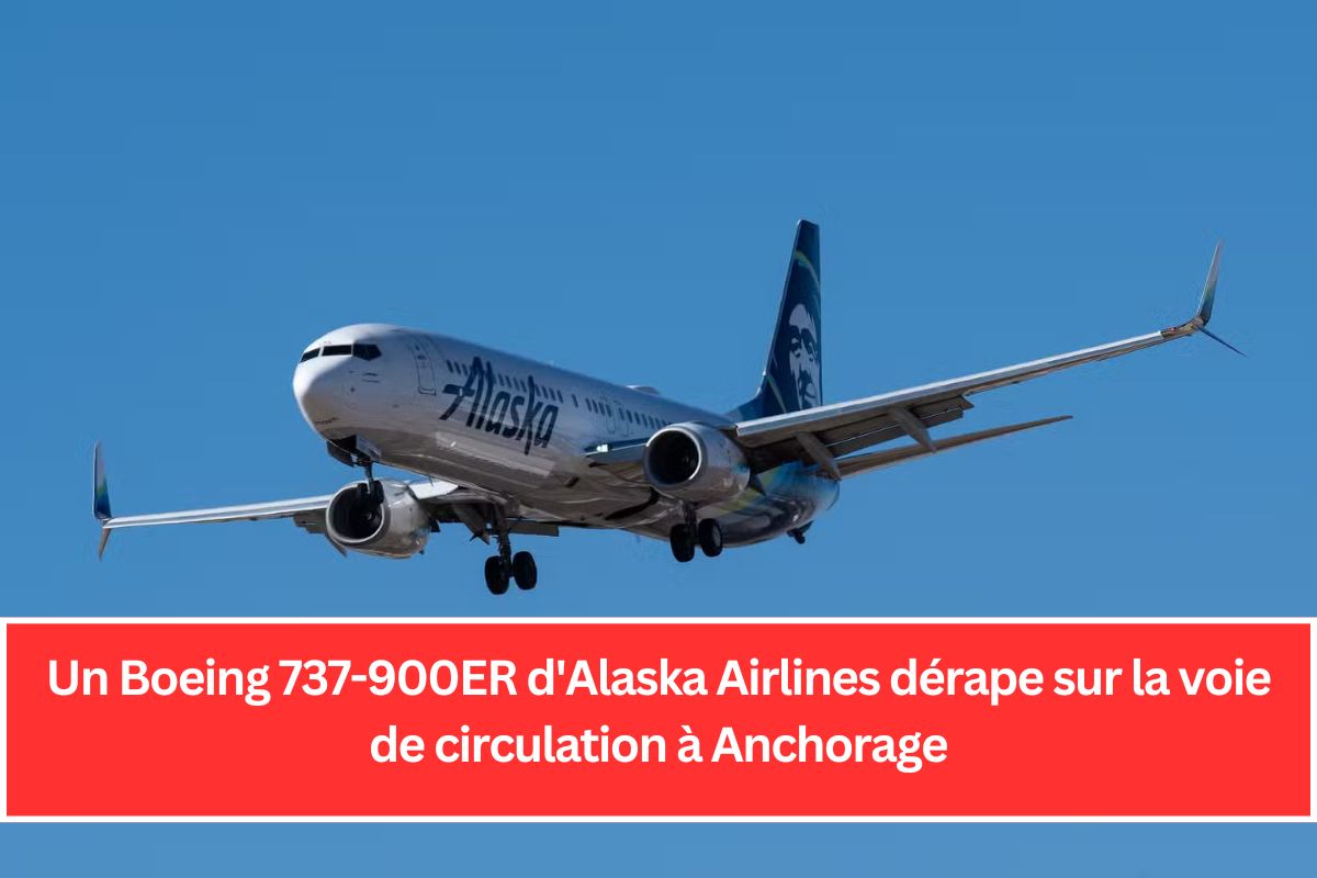 Un Boeing 737-900ER d'Alaska Airlines dérape sur la voie de circulation à Anchorage