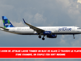 Un avion de JetBlue laisse tomber un bloc de glace à travers le plafond d'une chambre, un couple s'en sort indemne