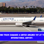 A catering truck damaged a United Airlines 737 at the Miami International Airport.