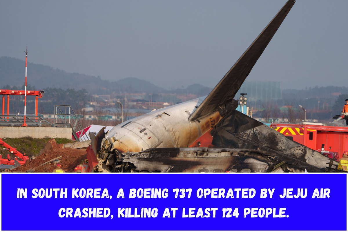 In South Korea, a Boeing 737 operated by Jeju Air crashed, killing at least 124 people.