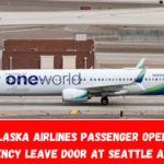 Alaska Airlines passenger opens emergency leave door at Seattle Airport.