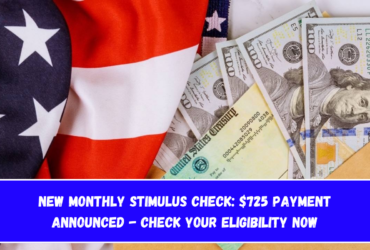 New Monthly Stimulus Check $725 Payment Announced - Check Your Eligibility Now