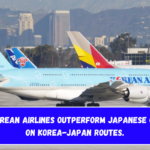 South Korean Airlines outperform Japanese carriers on Korea-Japan routes.