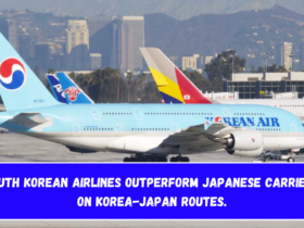 South Korean Airlines outperform Japanese carriers on Korea-Japan routes.