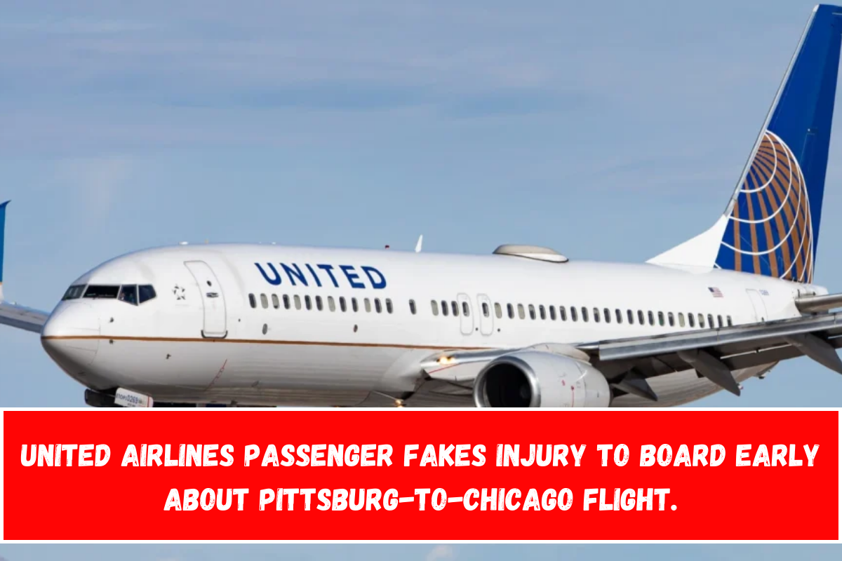 United Airlines passenger fakes injury to board early about Pittsburg-to-Chicago flight.