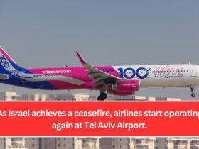 As Israel achieves a ceasefire, airlines start operating again at Tel Aviv Airport.