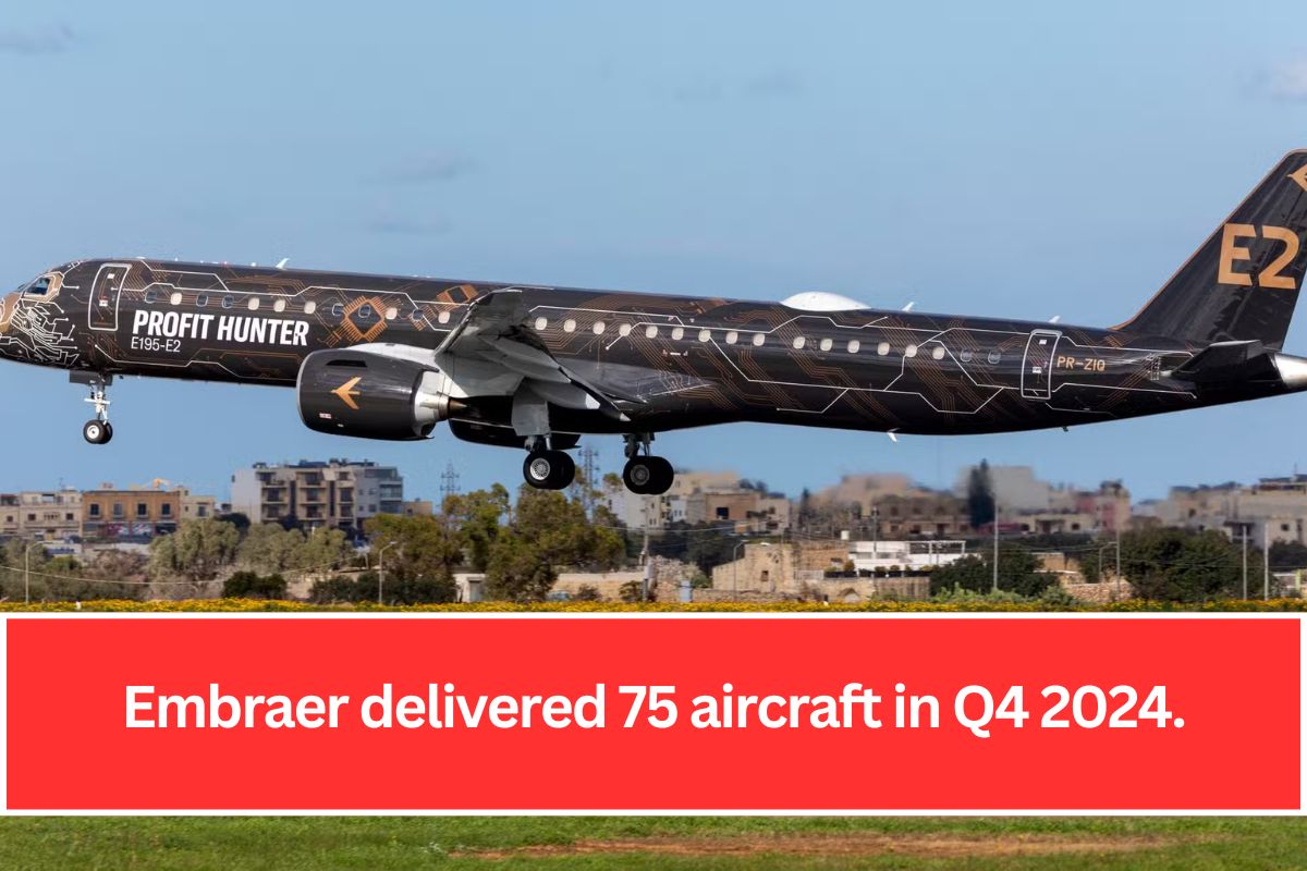 Embraer delivered 75 aircraft in Q4 2024.