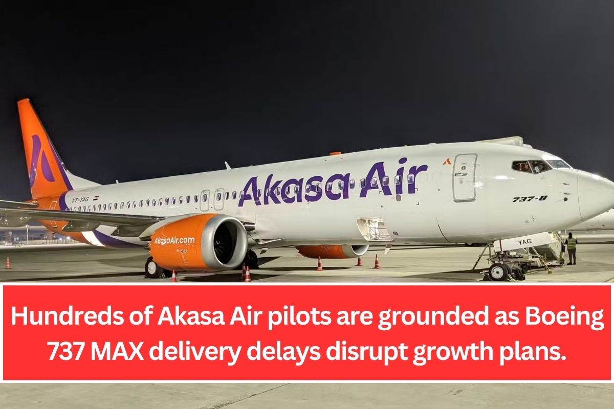 Hundreds of Akasa Air pilots are grounded as Boeing 737 MAX delivery delays disrupt growth plans.