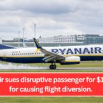 Ryanair sues disruptive passenger for $15,000 for causing flight diversion.