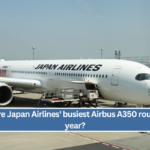 What are Japan Airlines' busiest Airbus A350 routes this year?