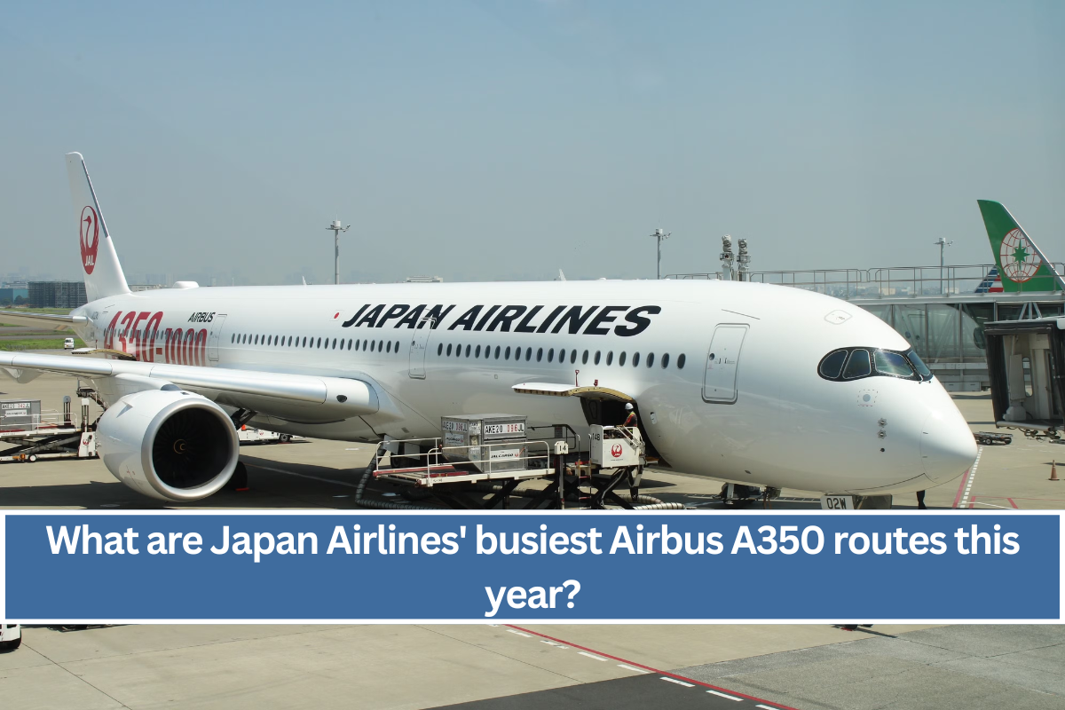 What are Japan Airlines' busiest Airbus A350 routes this year?